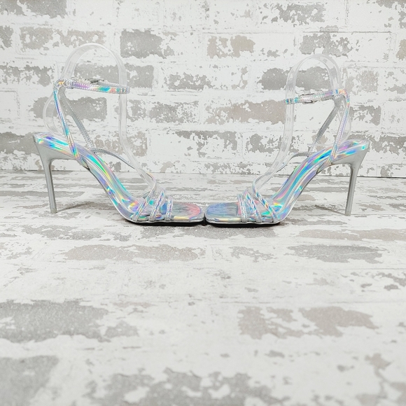 NEW Call It Spring Silver Summer Evening Stilettos Ankle Loop Party Sandals E931 - Picture 7 of 14